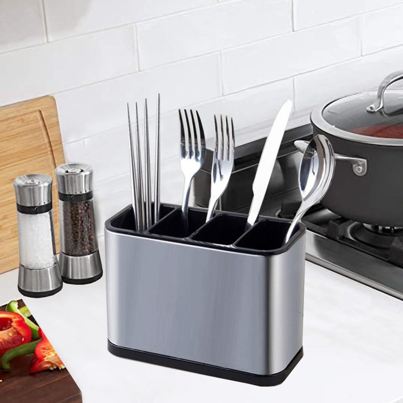 WSKC WAHSAN Flatware Caddy Stainless Steel Cutlery Holder Organizer, 7 L X 3.4 W X 5 H - Image 2